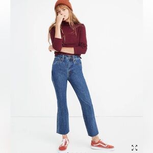 Madewell Rigid Demi Boot Crop Jeans MacGill Wash Size 28